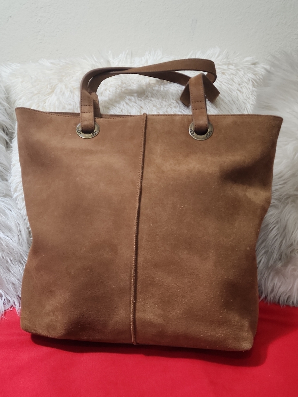 UGG Women's Suede Tote Bag in Tan - Casual Everyday Carry - Picture 3 of 9